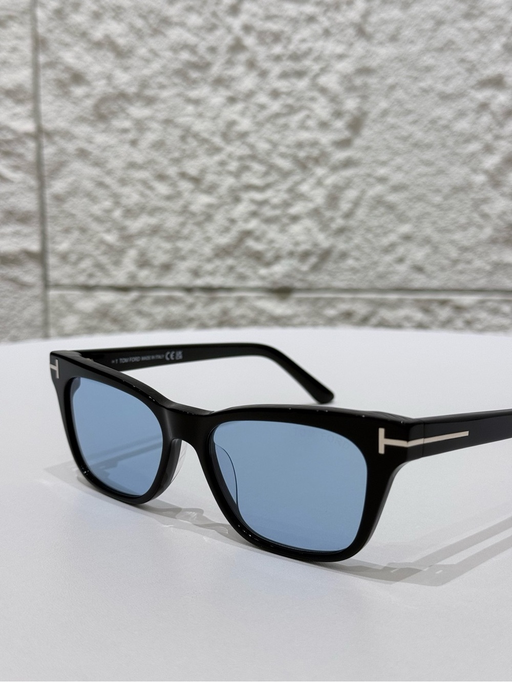 Tom Ford Black Frame Sunglasses with Blue Lenses